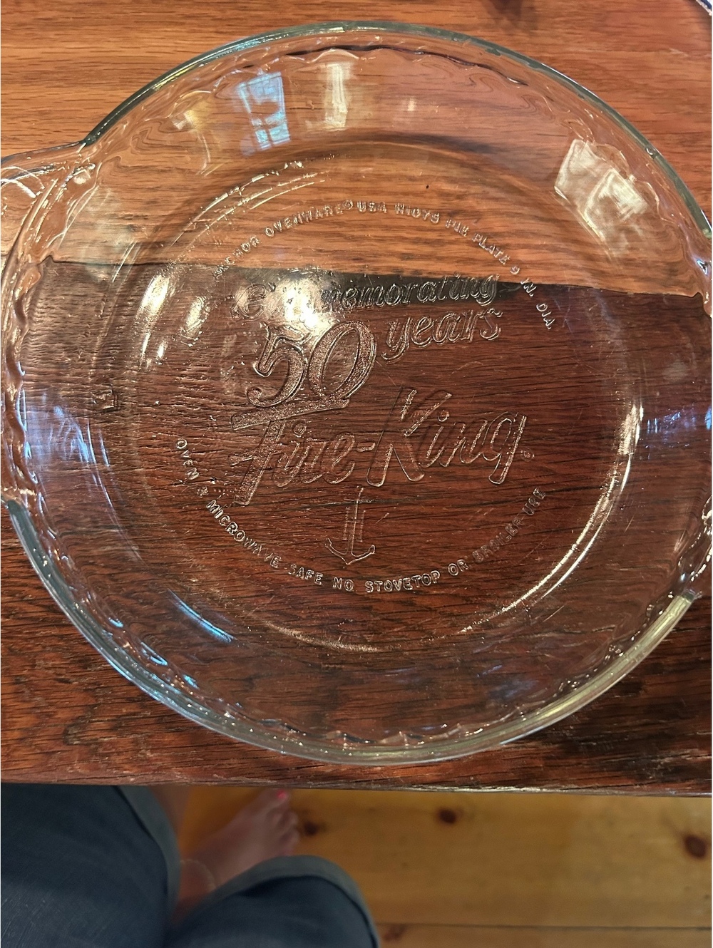 Vintage Anchor Hocking Fire-King 50th Anniversary Pie Plate